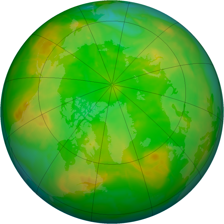 Arctic ozone map for 01 July 2010